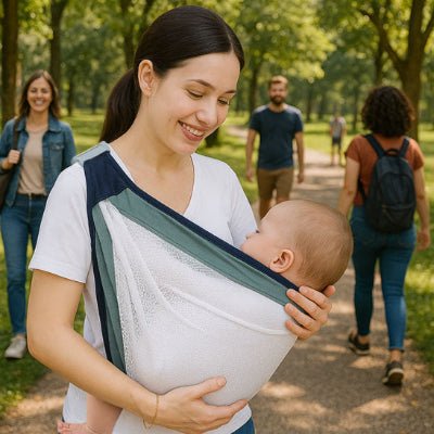 Echarpe de portage Hector maman bebe endormi parc