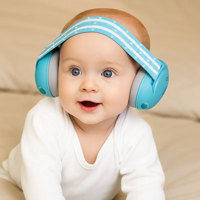 casque anti-bruit bebe moma modele bleu bebe body