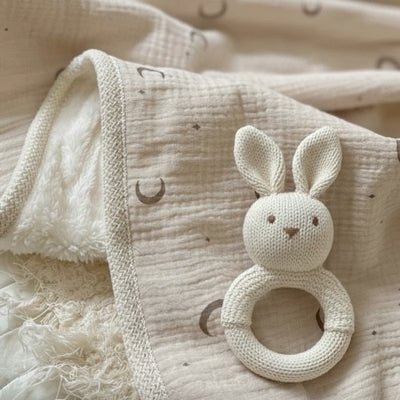 couverture bebe bohemia lune hochet