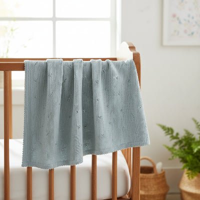couverture bebe flora bleu