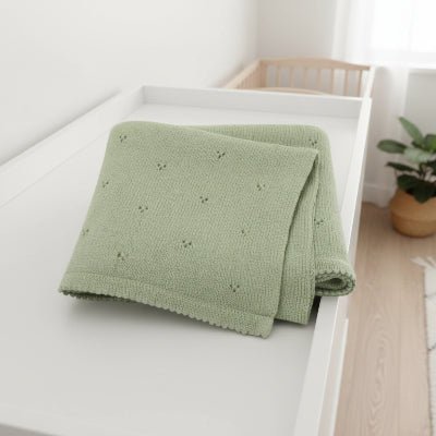 couverture bebe flora vert