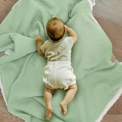 couverture bebe lizia vert bebe sol
