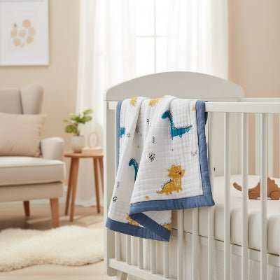 couverture bebe terra dinosaure-chambre