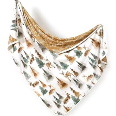 couverture emmaillotage bebe reverso cerf beige
