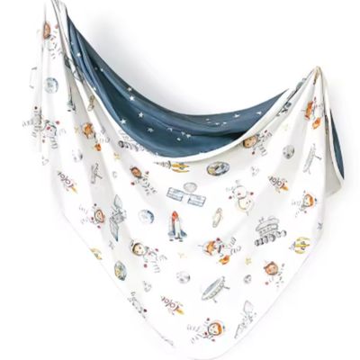 couverture emmaillotage bebe reverso espace bleu