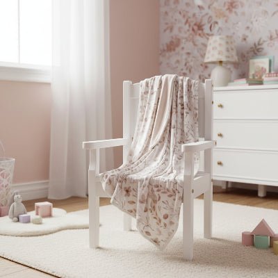 couverture emmaillotage bebe reverso floral chaise