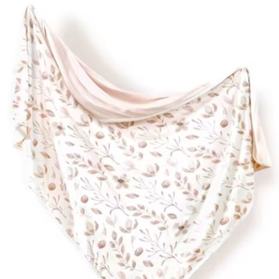 couverture emmaillotage bebe reverso floral rose