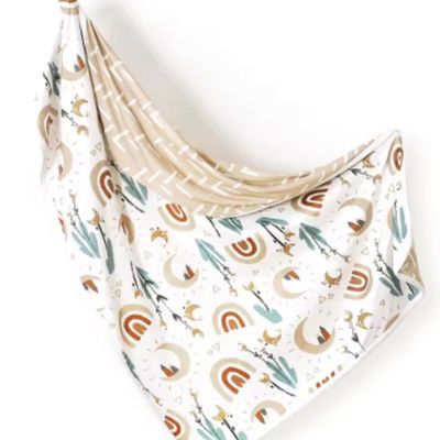 couverture emmaillotage bebe reverso rainbow beige