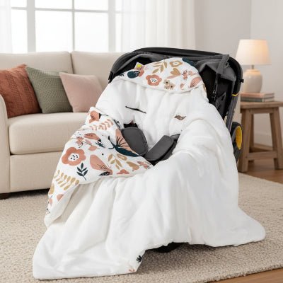 couverture emmaillotage cocoon floral cosy