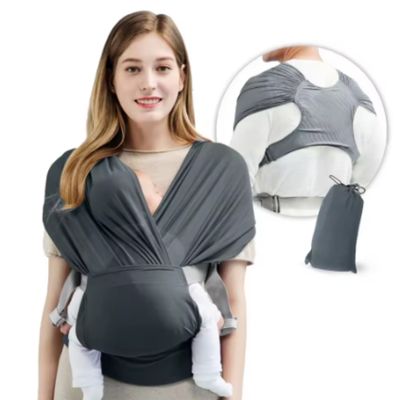 echarpe de portage en coton bio frog gris