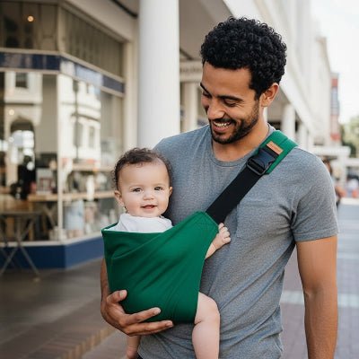 echarpe de portage moss papa bebe devant