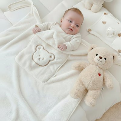 polaire couverture bebe flocon bebe lit ourson