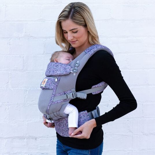 Porte Bébé - BreathBabyBag™ - Mauve Lavande - Petit Trésor