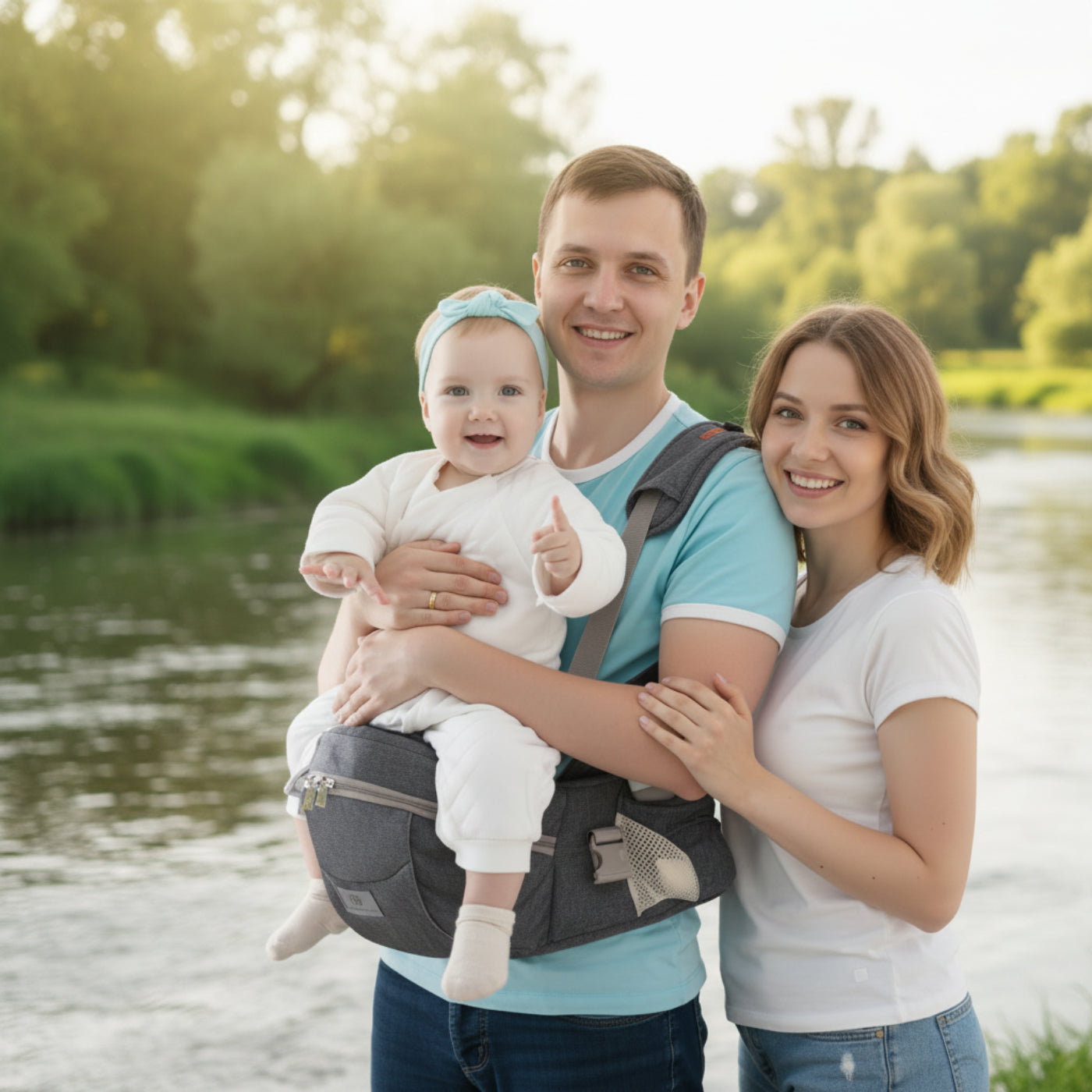 Porte bebe ergonomique Esmee papa maman bebe riviere
