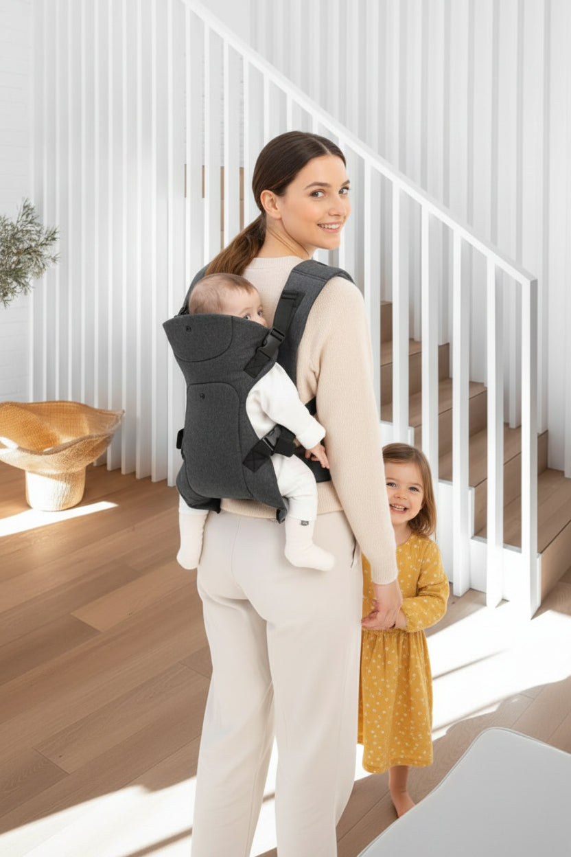 Porte bébé Azylis maman bebe fillette maison