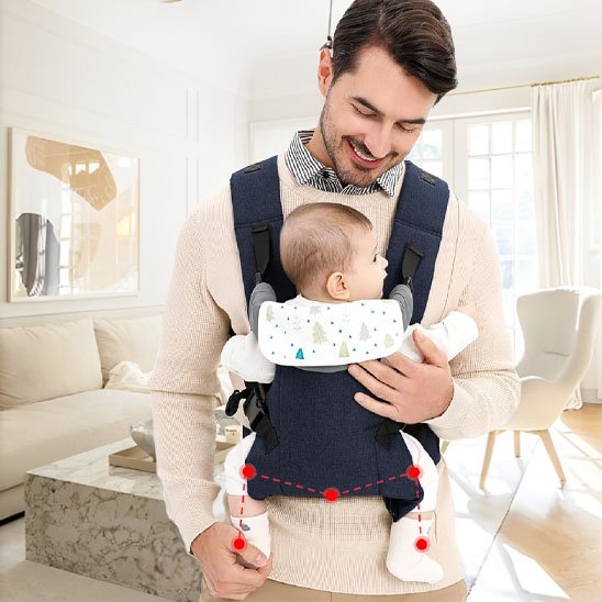 Porte bébé  bébé face papa salon