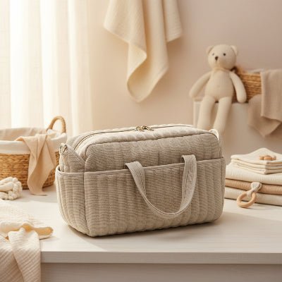 sac a langer bebe tylane beige hochets jouets