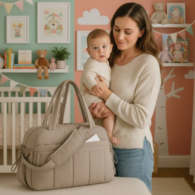 sac a langer onae taupe bebe bras maman